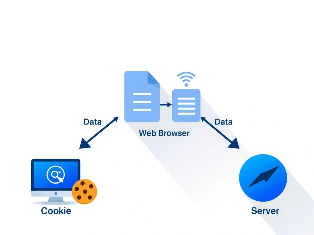 Cookie visualization showing data flow between browser and server